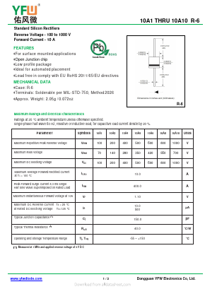 10A6 Datasheet PDF DONGGUAN YOU FENG WEI ELECTRONICS CO., LTD
