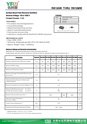 RS12KW Datasheet PDF DONGGUAN YOU FENG WEI ELECTRONICS CO., LTD