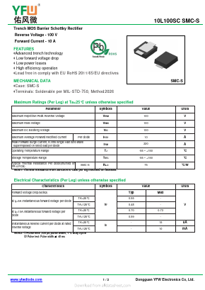 10L100SC Datasheet PDF DONGGUAN YOU FENG WEI ELECTRONICS CO., LTD