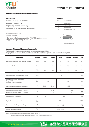 TB210S Datasheet PDF DONGGUAN YOU FENG WEI ELECTRONICS CO., LTD