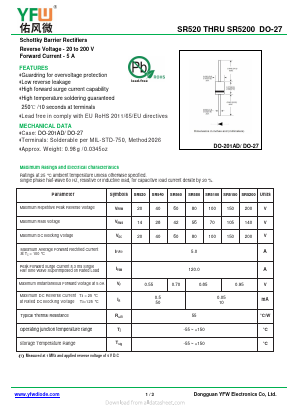 SR560 Datasheet PDF DONGGUAN YOU FENG WEI ELECTRONICS CO., LTD