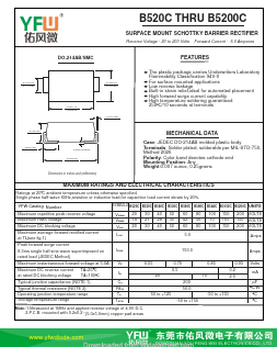 B5200C Datasheet PDF DONGGUAN YOU FENG WEI ELECTRONICS CO., LTD