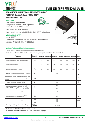 FMSB20B Datasheet PDF DONGGUAN YOU FENG WEI ELECTRONICS CO., LTD