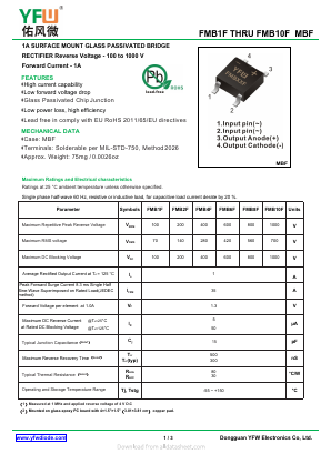 FMB1F Datasheet PDF DONGGUAN YOU FENG WEI ELECTRONICS CO., LTD