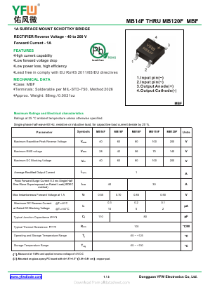 MB16F Datasheet PDF DONGGUAN YOU FENG WEI ELECTRONICS CO., LTD