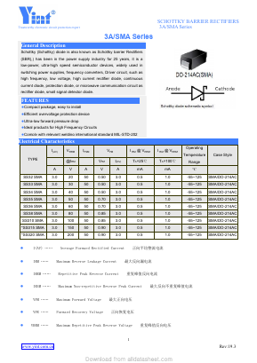 3ASMA Datasheet PDF Shanghai Yint Electronic Co., Ltd.