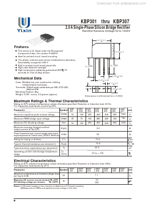 KBP303 Datasheet PDF Shenzhen Yixinwei Technology Co., Ltd.