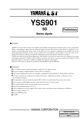 YSS901-E Datasheet PDF Yamaha Corporation