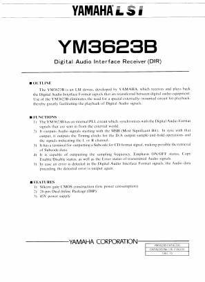 YM3623B Datasheet PDF Yamaha Corporation