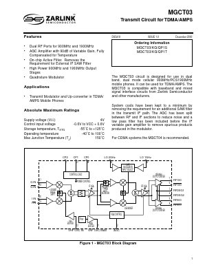 MGCT03 Datasheet PDF Zarlink Semiconductor Inc