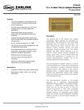 PX6429 Datasheet PDF Zarlink Semiconductor Inc
