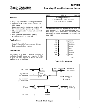 SL2009KG Datasheet PDF Zarlink Semiconductor Inc