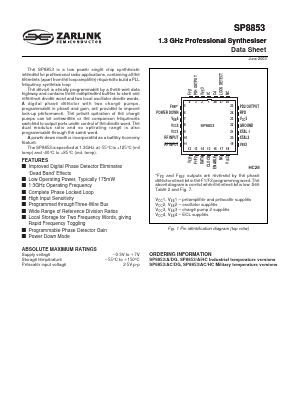 SP8853ACHC Datasheet PDF Zarlink Semiconductor Inc