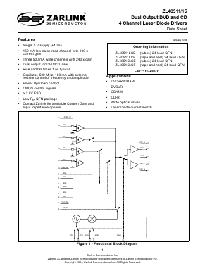 ZL40515LCF Datasheet PDF Zarlink Semiconductor Inc