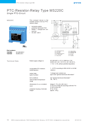 T221830 Datasheet PDF ZIEHL industrie-elektronik GmbH   Co KG