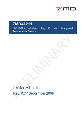 ZMD41211 Datasheet PDF Zentrum Mikroelektronik Dresden AG