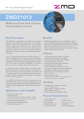 ZMD21013AIG1-T Datasheet PDF Zentrum Mikroelektronik Dresden AG