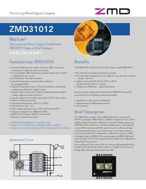 ZMD31012BICR Datasheet PDF Zentrum Mikroelektronik Dresden AG