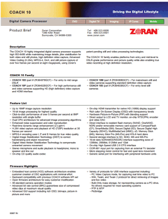 ZR36487BGCF Datasheet PDF Zoran Corporation