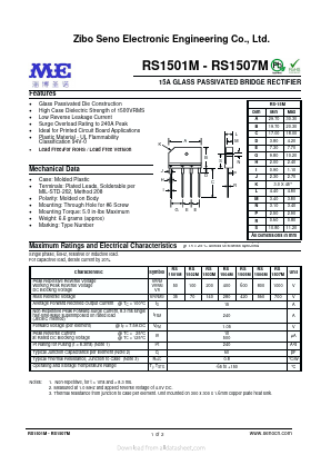 RS1505M Datasheet PDF Zibo Seno Electronic Engineering Co.,Ltd