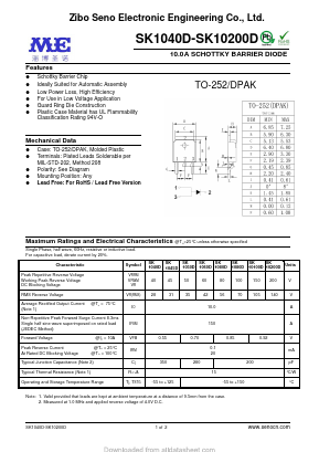 SK1040D Datasheet PDF Zibo Seno Electronic Engineering Co.,Ltd