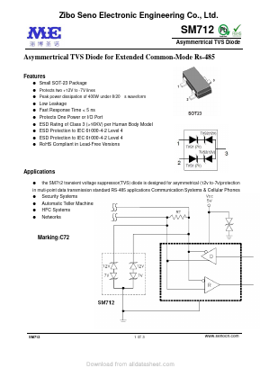 SM712 Datasheet PDF Zibo Seno Electronic Engineering Co.,Ltd