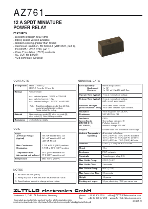 AZ761-1A-6DS Datasheet PDF Zettler Electronics