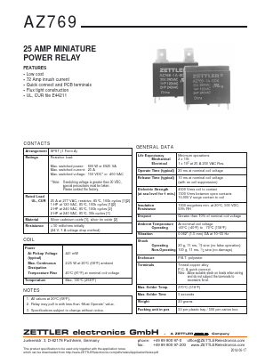 AZ769 Datasheet PDF Zettler Electronics