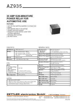 AZ935-2C-12DET Datasheet PDF Zettler Electronics