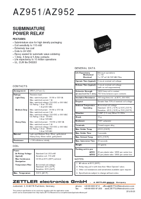 AZ952-1CH-12DE Datasheet PDF Zettler Electronics