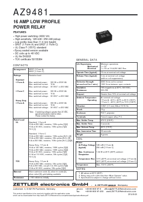 AZ9481-1CE-18D Datasheet PDF Zettler Electronics