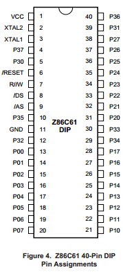 Z86C6116PEC Datasheet PDF Zilog