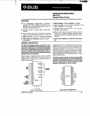 Z84C3010PEC Datasheet PDF Zilog