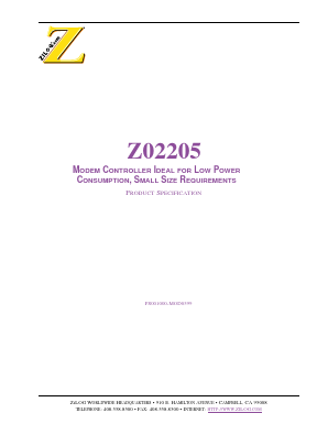 Z02205 Datasheet PDF Zilog