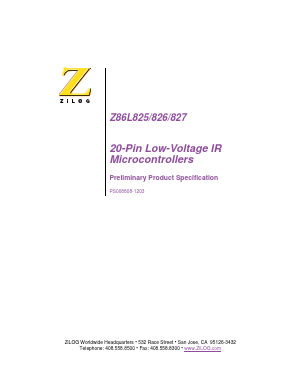 Z86L825PZ008SC Datasheet PDF Zilog