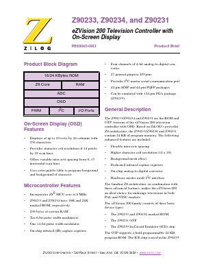 Z9025106PSC Datasheet PDF Zilog