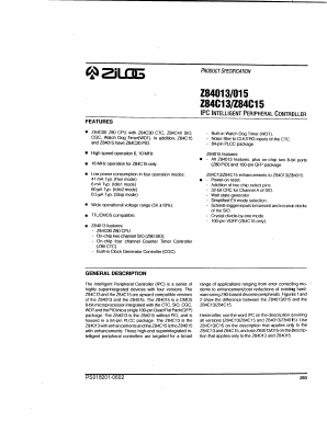 Z84015 Datasheet PDF Zilog